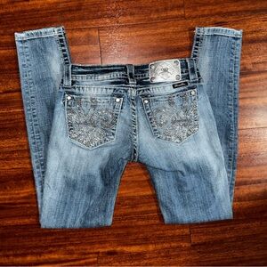 Y2K Miss Me Jeans with Rhinestone and Embroidered details